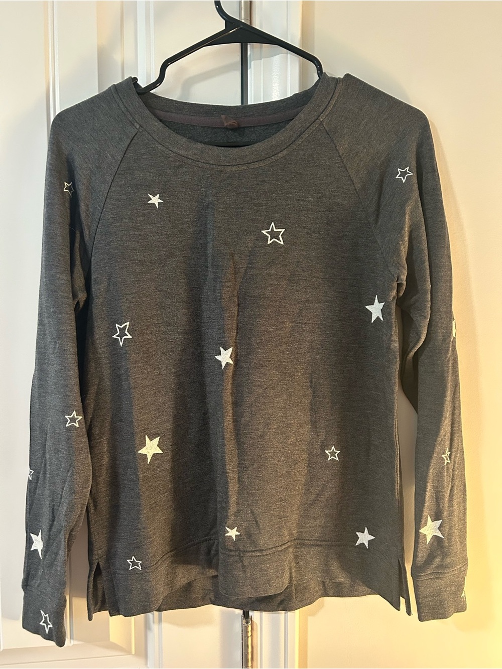 Lou & Grey Charcoal Gray Star Print Pullover